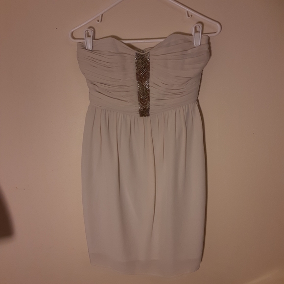 Shoshanna beaded front strapless ivory dress sz2 - Picture 7 of 12